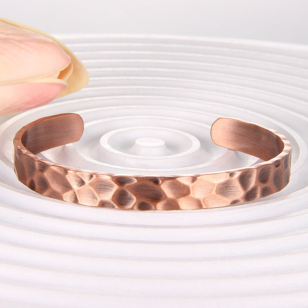 Bracelet en Cuivre Ajustable – Unisexe, Élégant & Apaisant