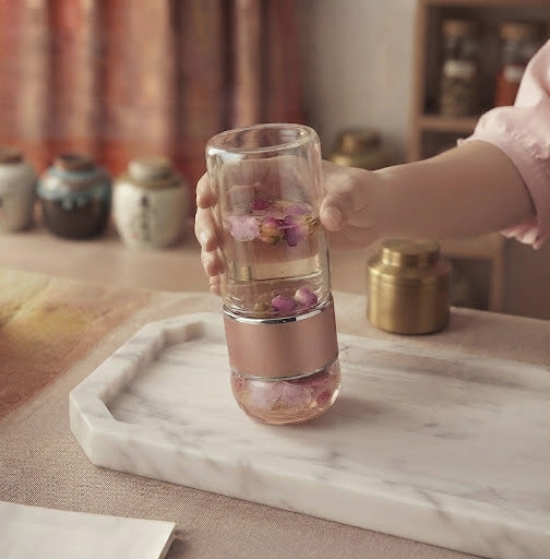 Kit Rituel Matin — Bouteille Infuseur en Verre + Poudre d’Ashwagandha Bio | Énergie & Sérénité