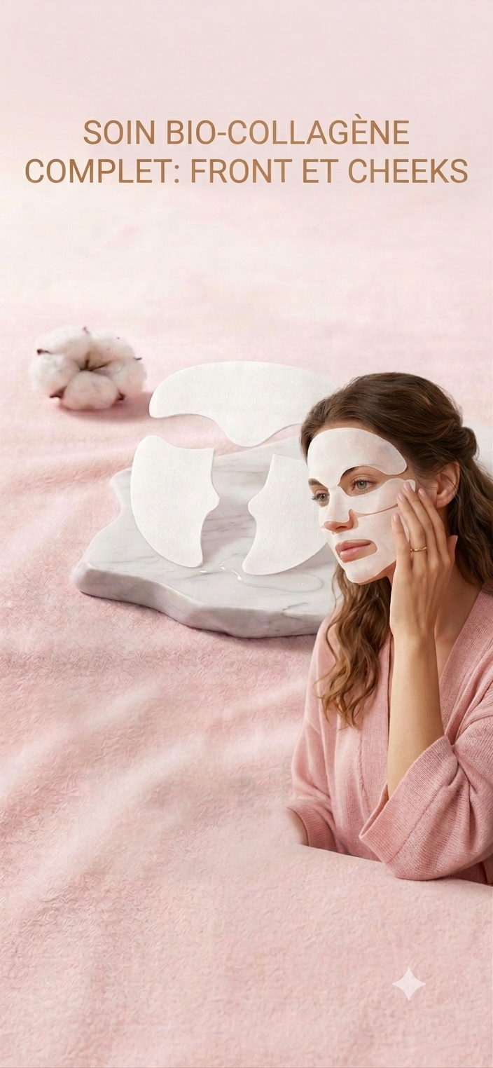 Masques Faciaux au Collagène Soluble — Technologie Bio-Collagen Anti-Âge