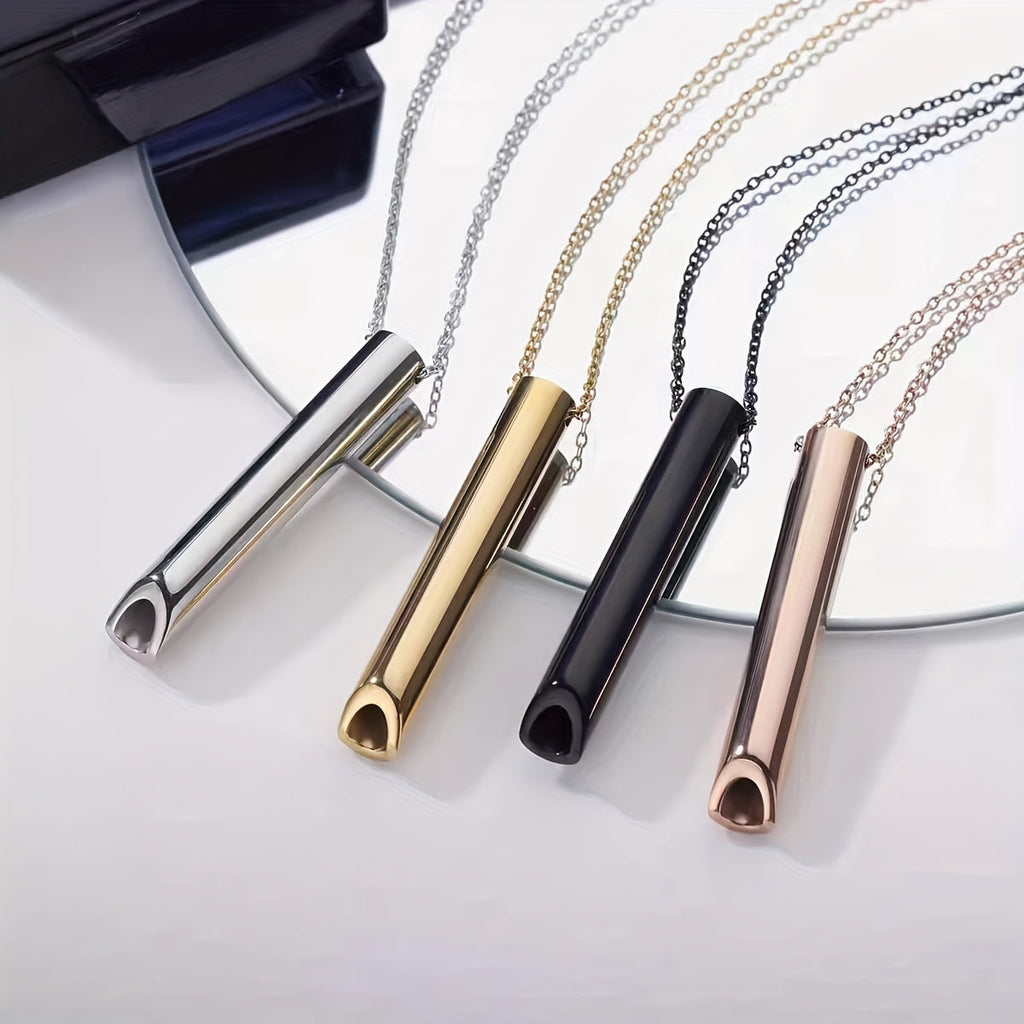 Collier de respiration anti stress MoonRose en or, conçu pour la respiration guidée immédiate et la relaxation.
