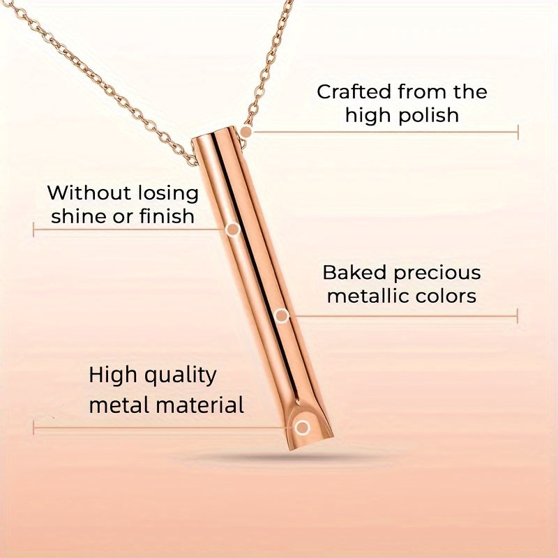 Collier anti-stress MoonRose doré avec guide de respiration pour réduire le stress, porté autour du cou.