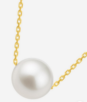 Collier en or La Perle de Foi de la marque MoonRose, avec une perle élégante et un design délicat.