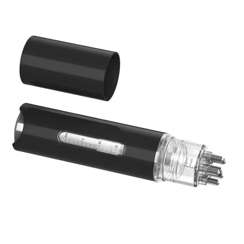 Duo d'huiles essentielles MoonRose pour le cuir chevelu, contenant huile de nigelle et applicateur noir naturel.