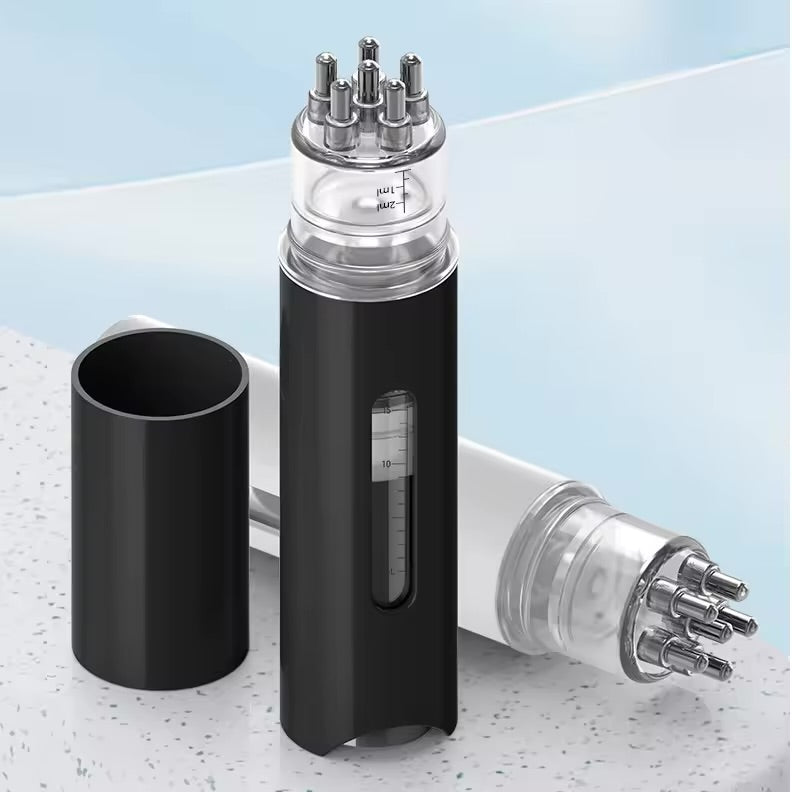 Duo d'huiles essentielles pour cuir chevelu naturel MoonRose avec applicateur noir, huile de nigelle, soin capillaire.